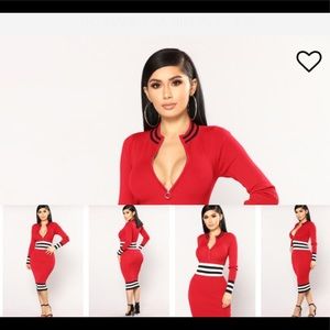 New - red striped midi -some stretch